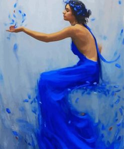 Woman With Blue Dress paint by numbers