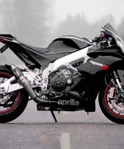 Black Aprilia Motorcycle paint by numbers