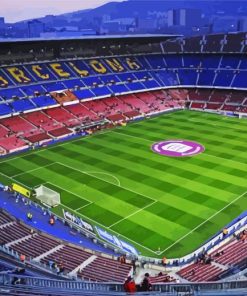 Camp Nou Stadium At Night paint by number