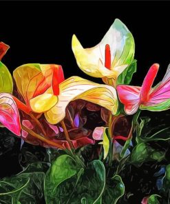 Colorful Artistic Lilies paint by number