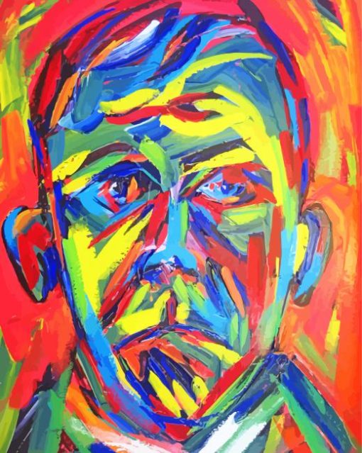 Colorful Face Oscar Kokoschka paint by number