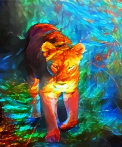 Colorful Lioness Animal paint by number