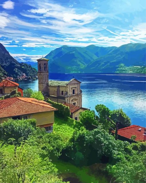 Lake Lugano View paint by numbers