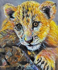 Lion Cub Head Art paint by numbers