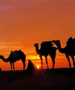 Moroccan Camel Tour Silhouette paint by number