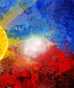 Philippine Flag Abstract paint by number