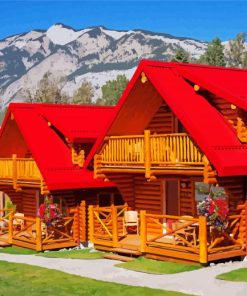 Red Mountains Cabins paint by number