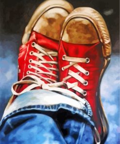 Red Converse paint by numbers
