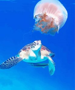 Turtle And Jelly Fish paint by number