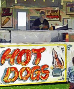 Aesthetic Hot Dog Stand Art paint by numbers