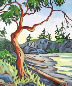 Arbutus Tree Art paint by numbers