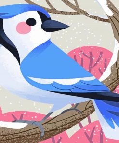 Blue Illustration Bird paint by numbers