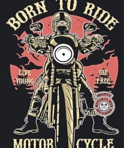 Born To Ride Poster paint by numbers