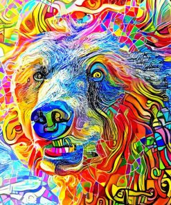 Colorful Abstract Bear paint by numbers