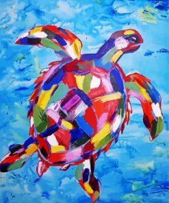 Colorful Abstract Turtle paint by numbers