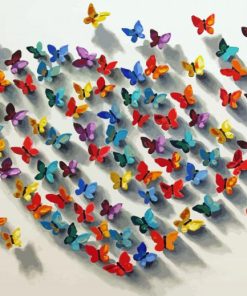Colorful Butterflies Heart paint by numbers
