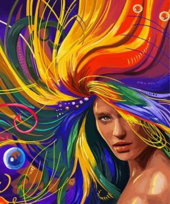 Colorful Hair Art Paint By Numbers