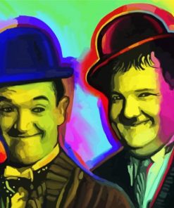 Colorful Laurel And Hardy paint by numbers