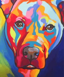 Colorful Pitbull Dog paint by numbers