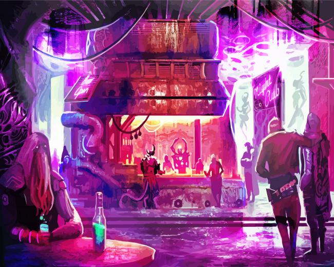 Fantasy Night Club Art Paint By Numbers 