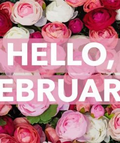 Floral Hello February paint by numbers