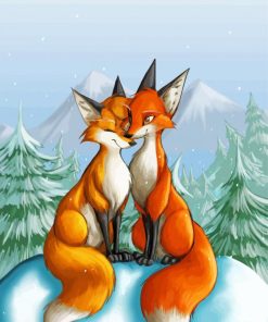 Fox Couple paint by numbers