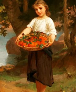 Girl With Oranges Basket paint by numbers