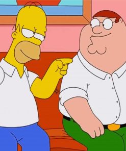 Homer Simpson And Peter Griffin paint by numbers