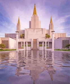 Oakland California Temple Reflection paint by numbers