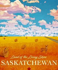 Land Of The Living Skies Saskatchewan Poster paint by numbers