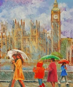 London Walk By River Art Paint By Numbers