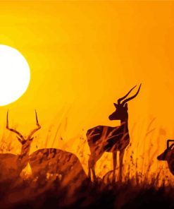 Maasai Mara Deer Silhouette paint by numbers