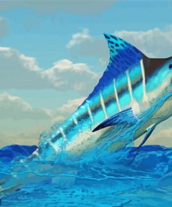 Marlin Fish Art paint by numbers