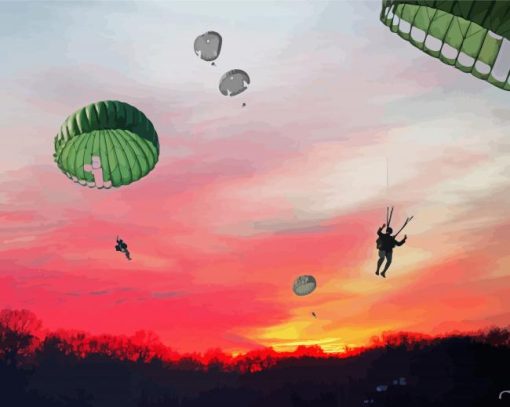 Paratroopers At Sunset paint by numbers