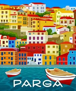 Parga Greece Poster paint by numbers