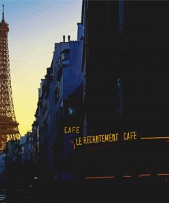 Paris Eiffel Tower Cafe Scene Paint By Numbers