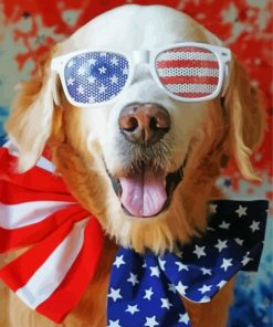 Patriotic Dog paint by numbers