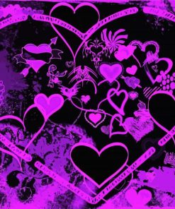 Purple Hearts paint by numbers
