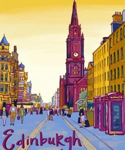Royal Mile Edinburgh Scotland Poster paint by numbers