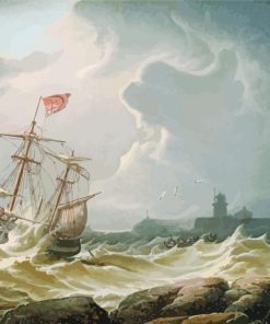 Ship In Storm paint by numbers