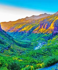 Telluride Colorado Landscape paint by numbers