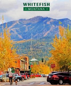 Whitefish Montana In Fall paint by numbers
