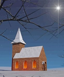 Winter Church paint by numbers