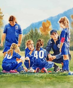 Abstract Girls Soccer paint by numbers