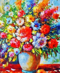 Abstract Mixed Flowers paint by numbers