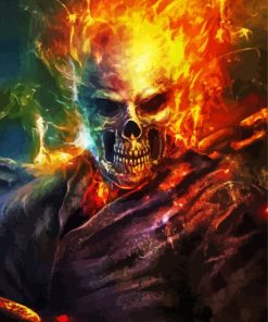 Aesthetic Blazing Skull Art paint by numbers