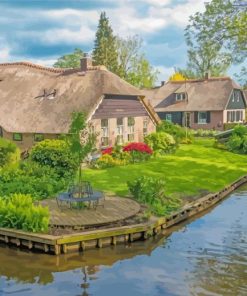 Aesthetic Giethoorn paint by numbers