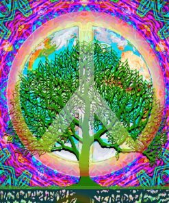 Aesthetic Peace Tree paint by numbers