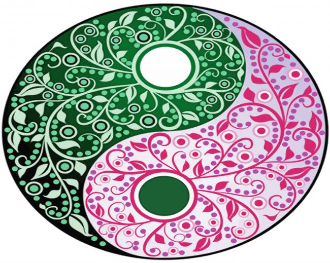 Pink And Green Yin Yang paint by numbers