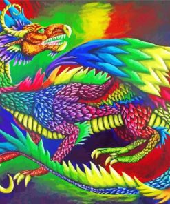 Aesthetic rainbow Dragon paint by numbers